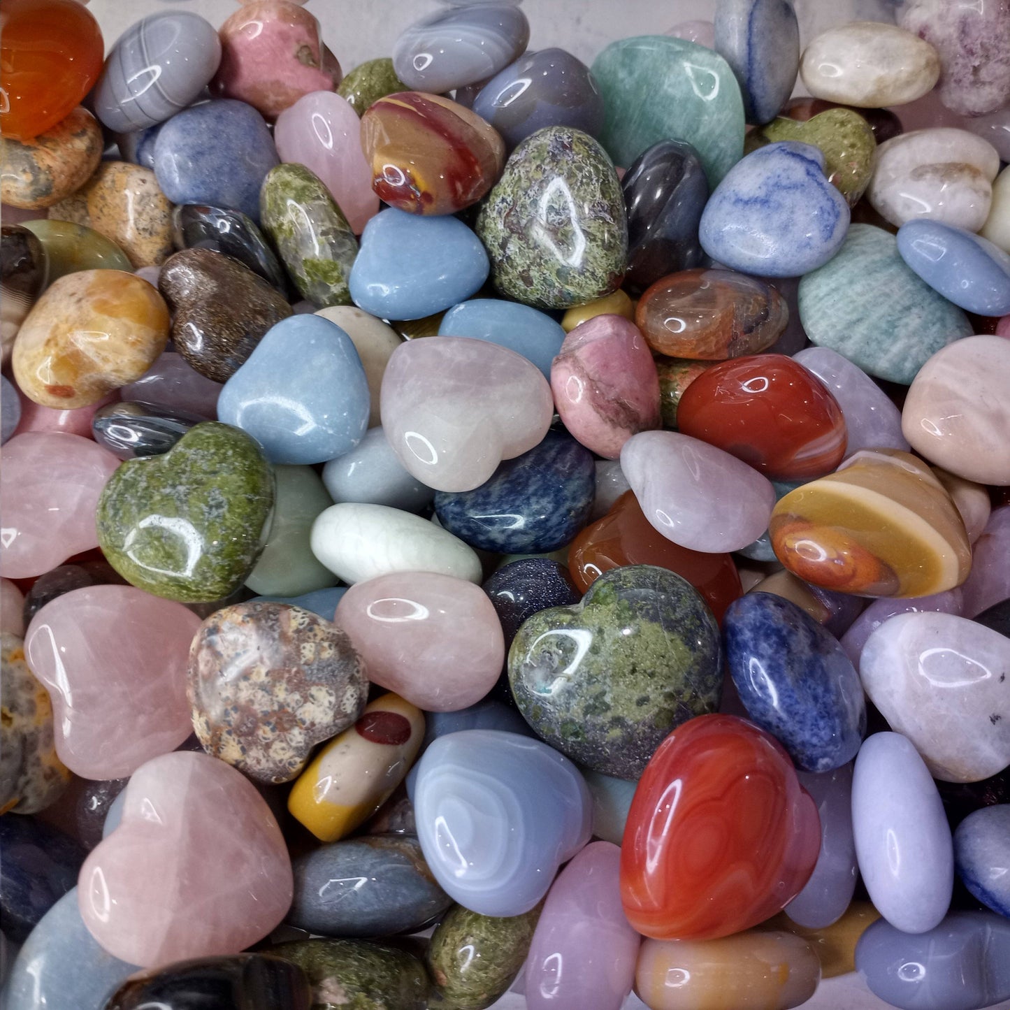 1-Inch Puffy Gemstone Pocket Heart