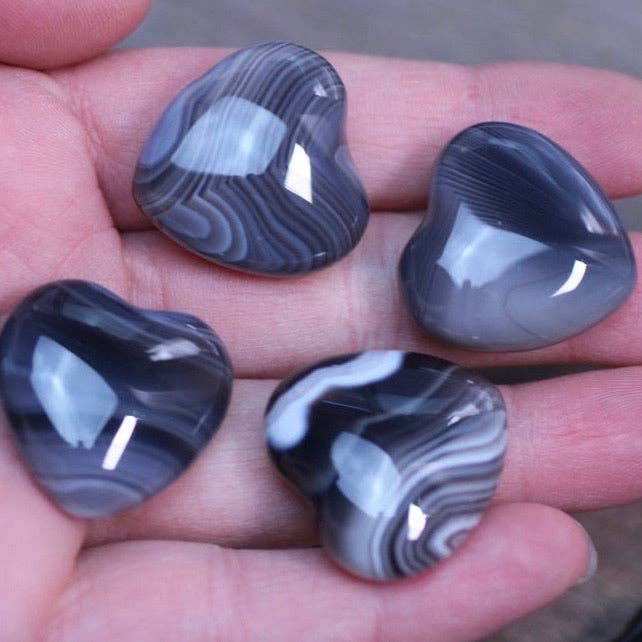 1-Inch Puffy Gemstone Pocket Heart