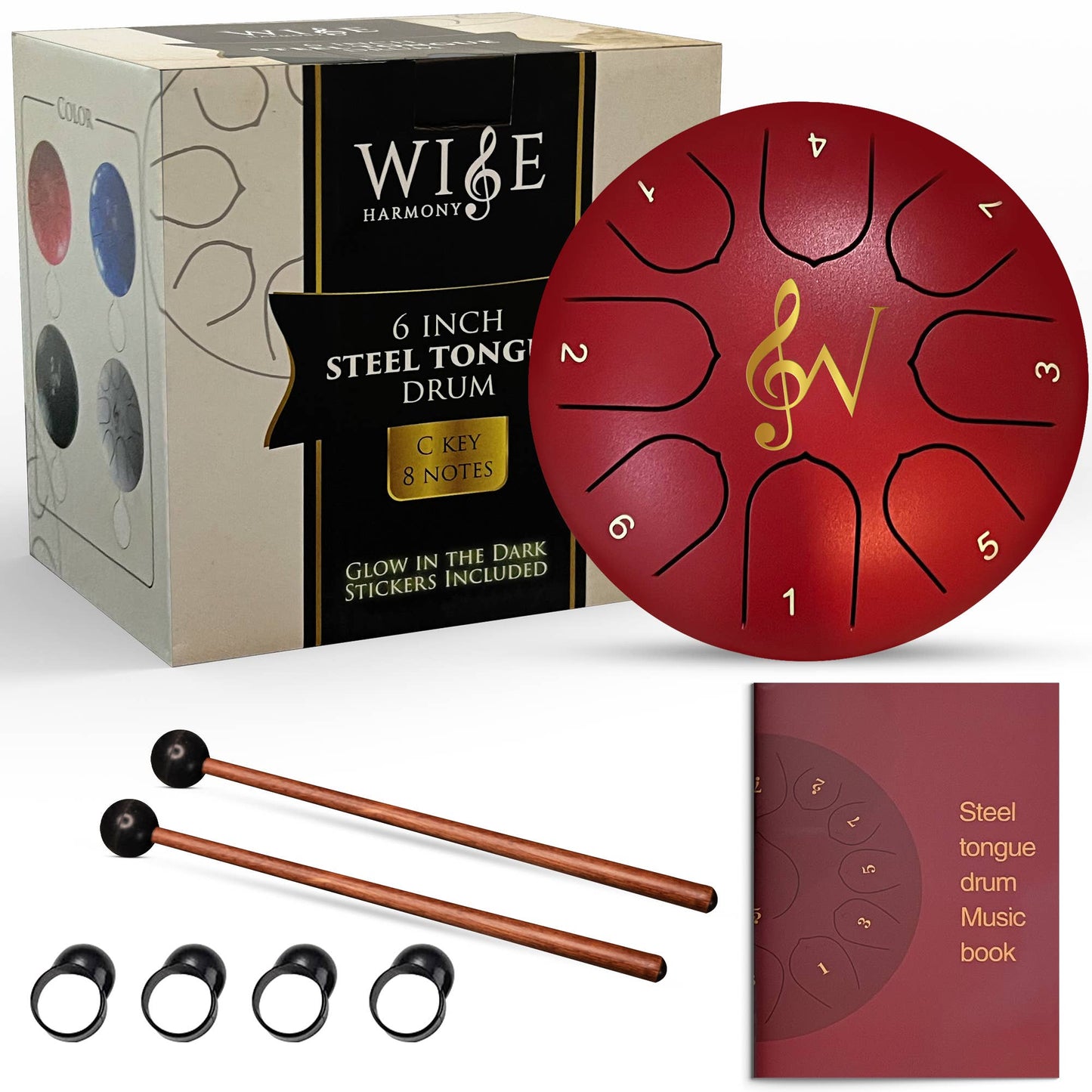 6-Inch 8-Notes Steel Tongue Relaxing Meditation Rain Drum