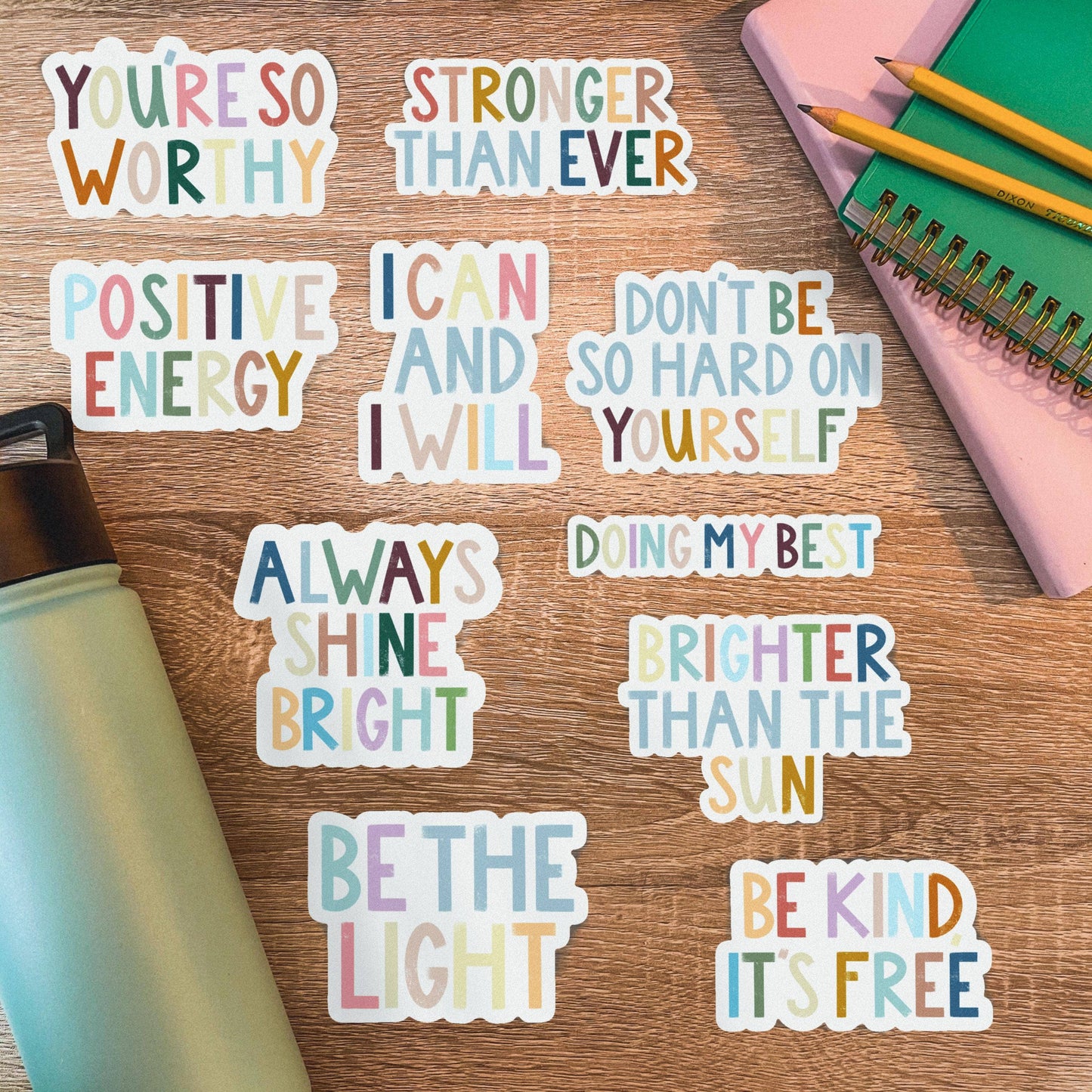 Positive Energy Positivity Lettering Sticker