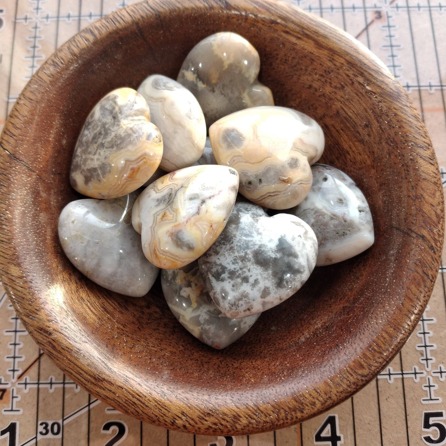 1-Inch Puffy Gemstone Pocket Heart