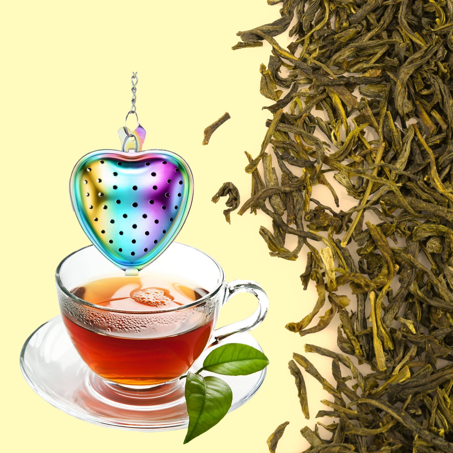 Rainbow Heart Tea Infuser – Stainless Steel Strainer