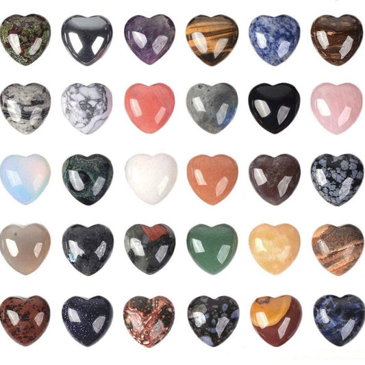 1-Inch Puffy Gemstone Pocket Heart