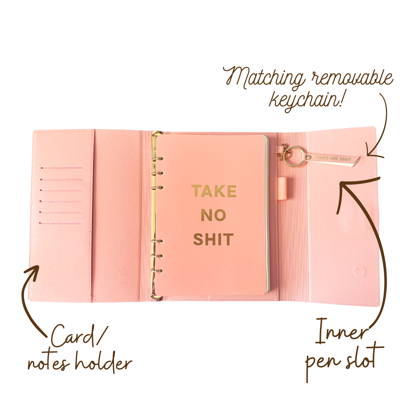 Take No Shit Vegan Leather Journal Planner (gifts, journals)