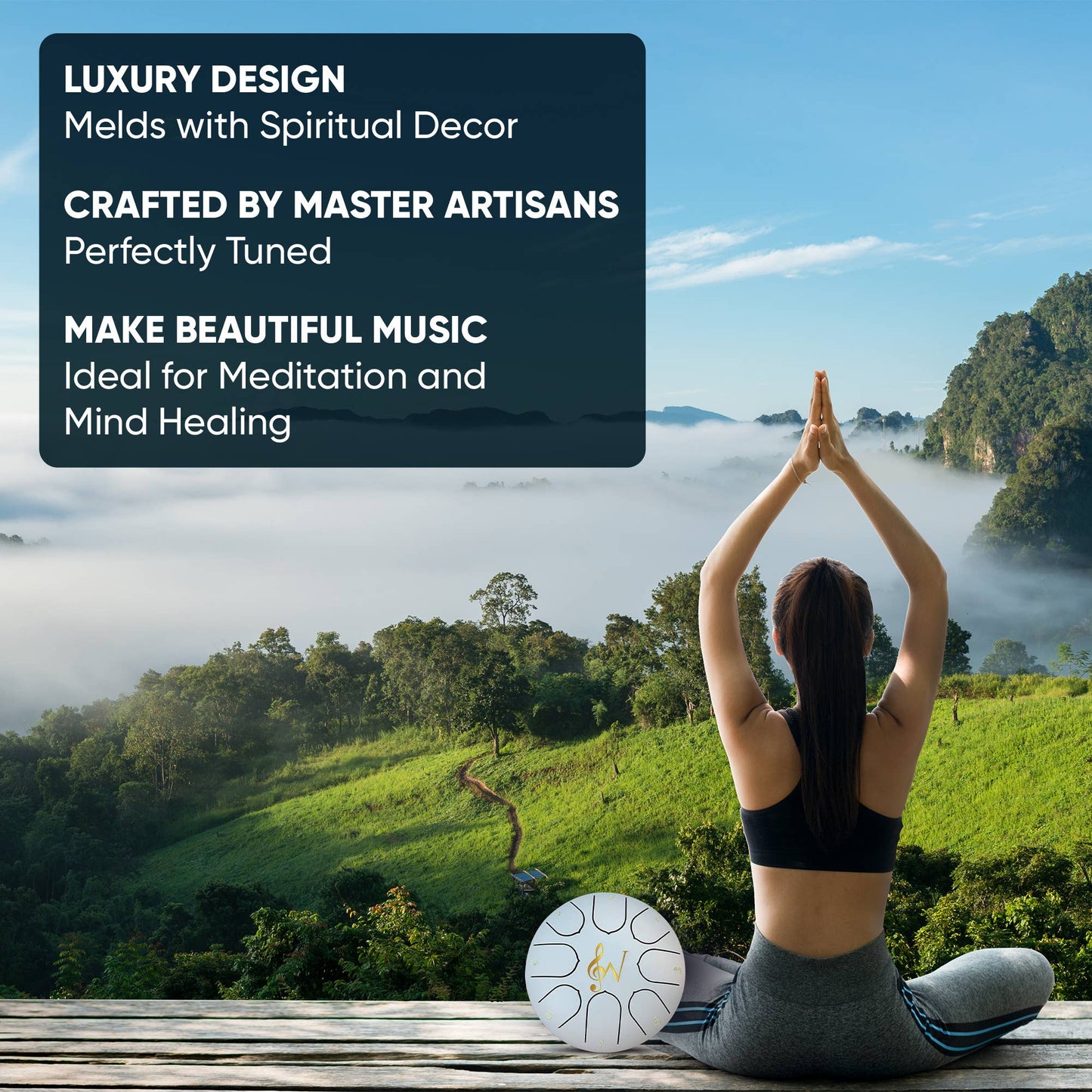 6-Inch 8-Notes Steel Tongue Relaxing Meditation Rain Drum