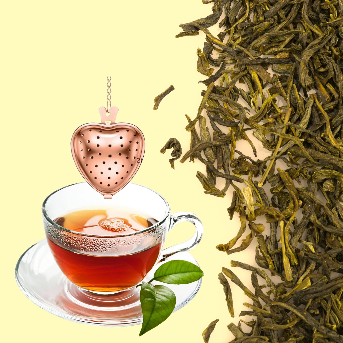 Heart-Shaped Stainless Steel Tea Infuser Bronze Color