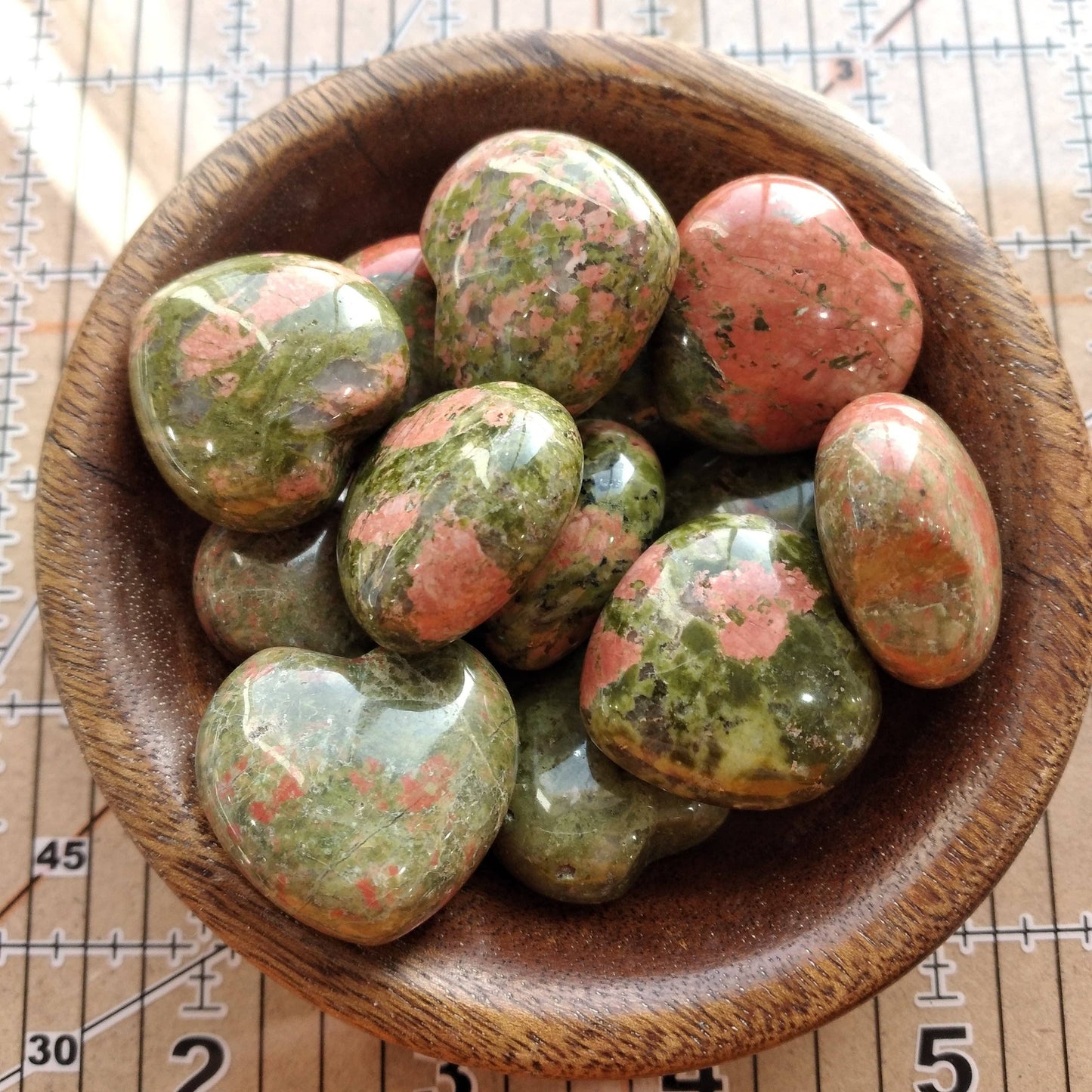 1-Inch Puffy Gemstone Pocket Heart