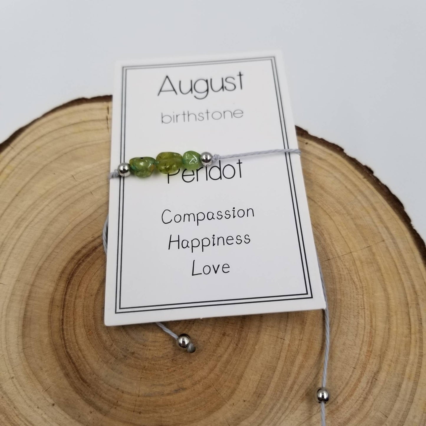 Handmade Birthday Stone Natural Stone Bracelet with Card