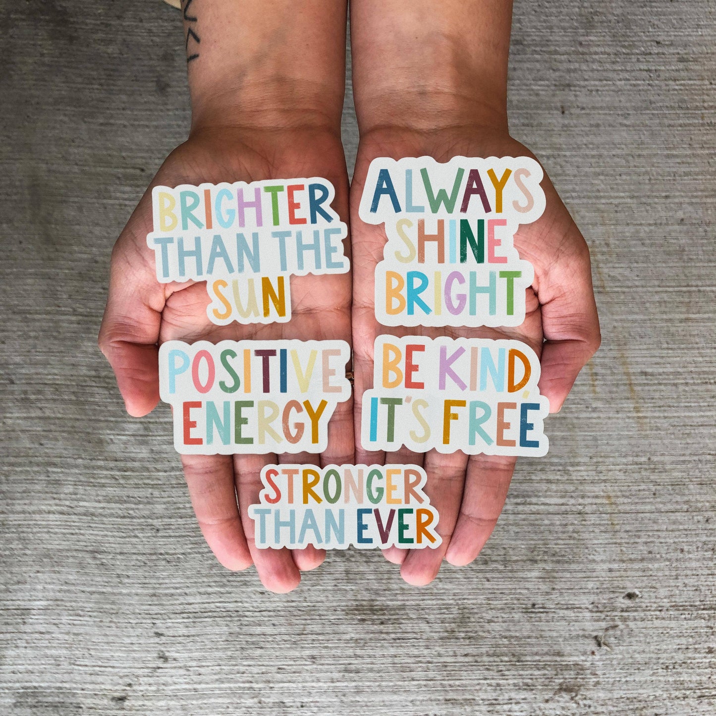 Positive Energy Positivity Lettering Sticker