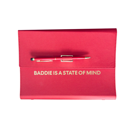 Baddie is A State Of Mind Vegan Leather Journal Folio (gifts, journals)