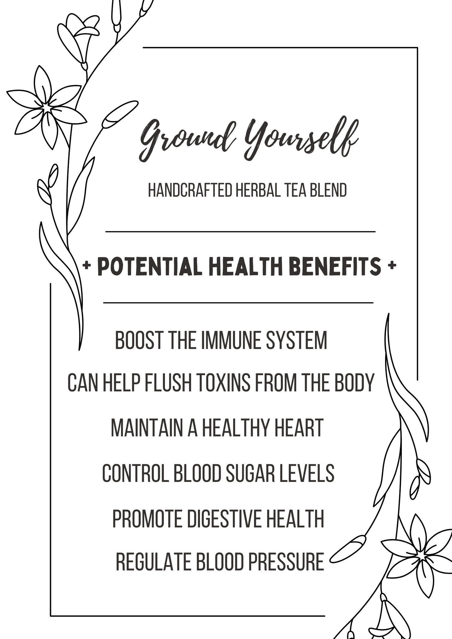 GROUND YOURSELF Handcrafted Herbal Tea Blend Loose Leaf Tea