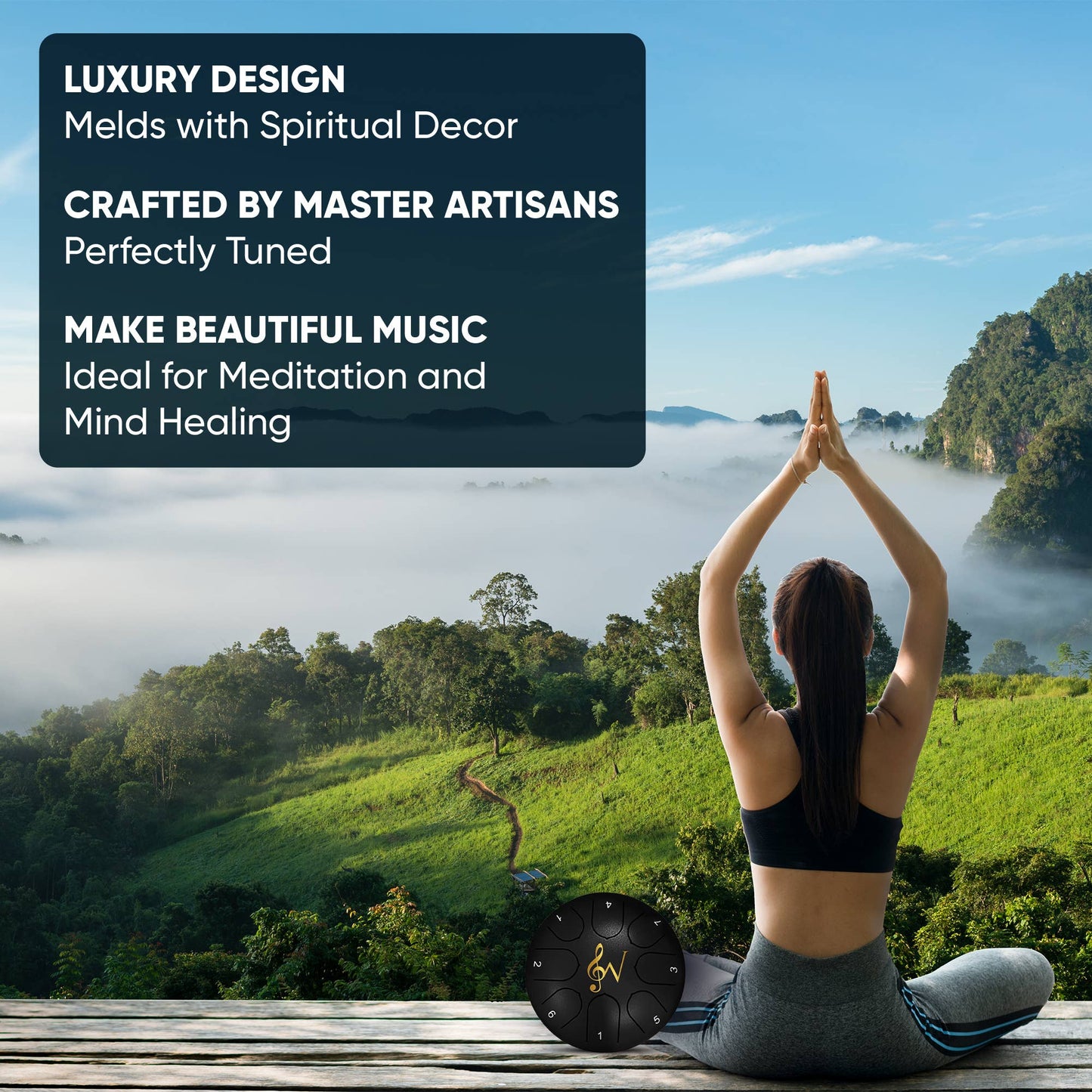 6-Inch 8-Notes Steel Tongue Relaxing Meditation Rain Drum