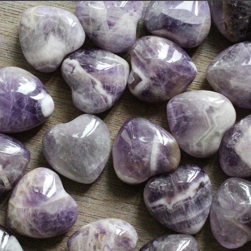 1-Inch Puffy Gemstone Pocket Heart
