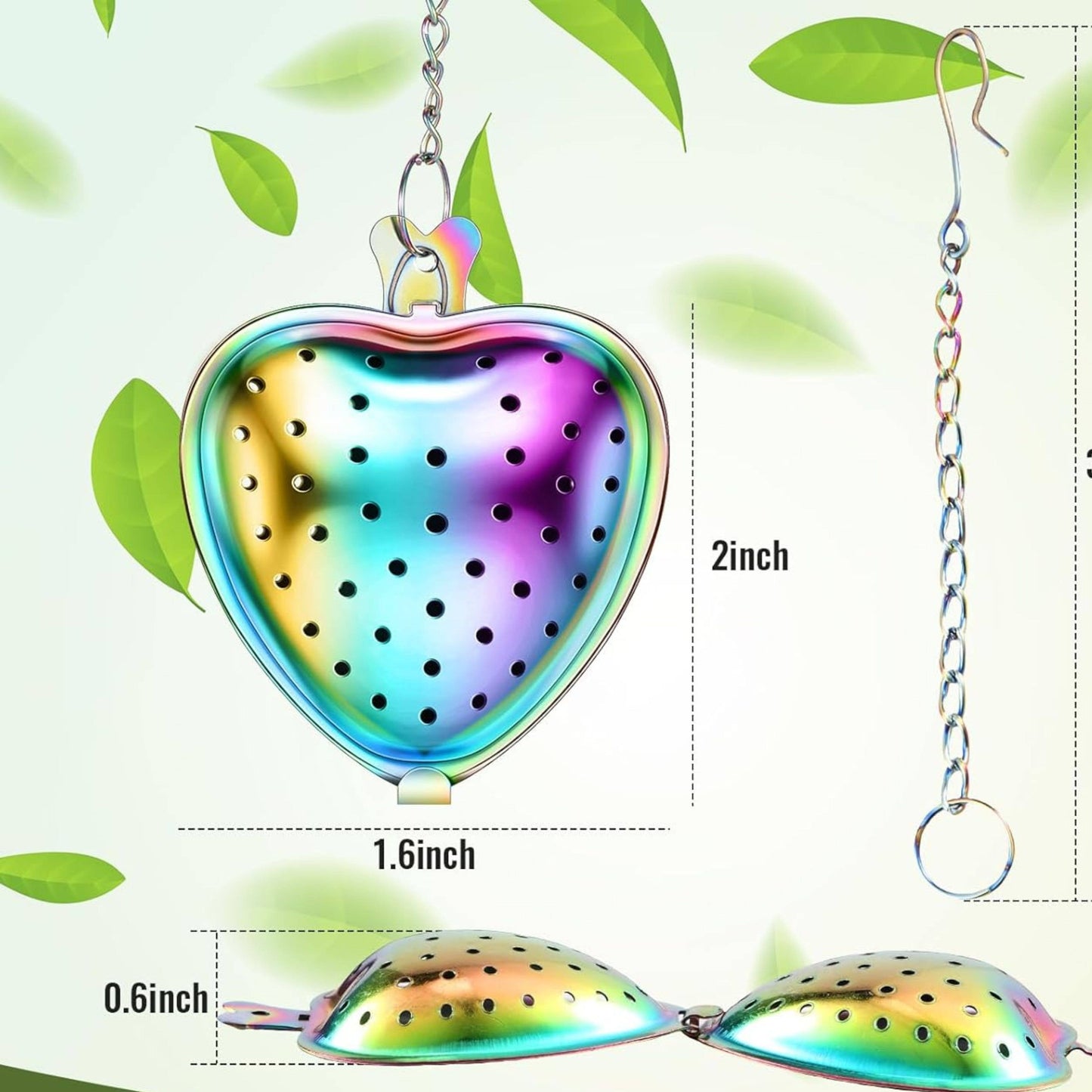 Rainbow Heart Tea Infuser – Stainless Steel Strainer