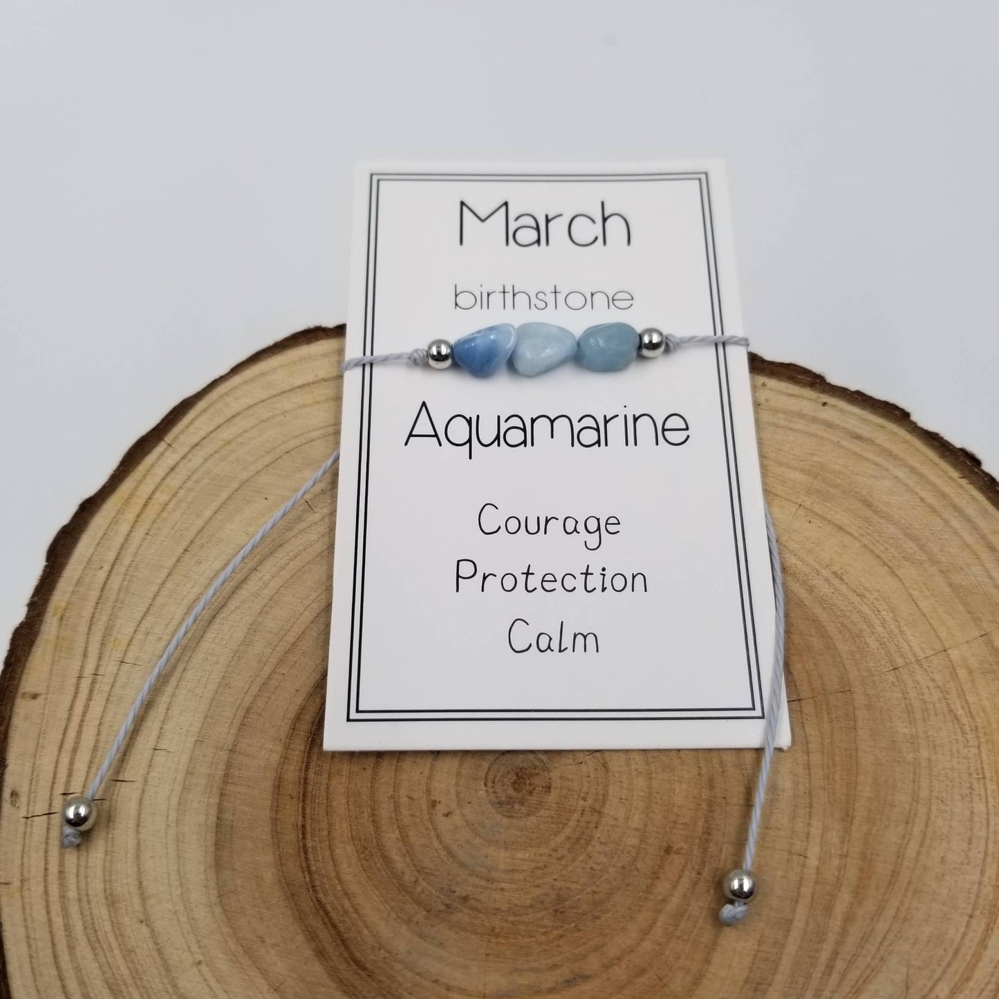 Handmade Birthday Stone Natural Stone Bracelet with Card