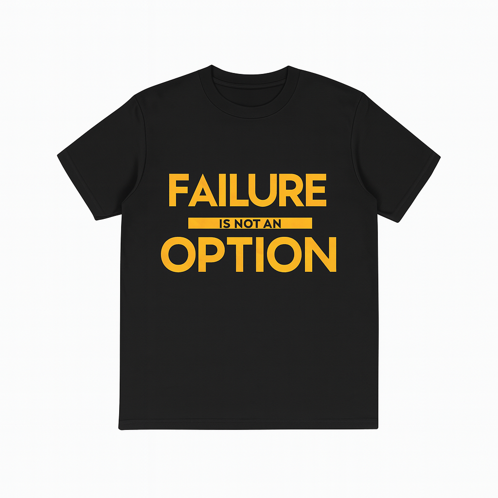 Failure is not an Option T-shirt - Black/Gold