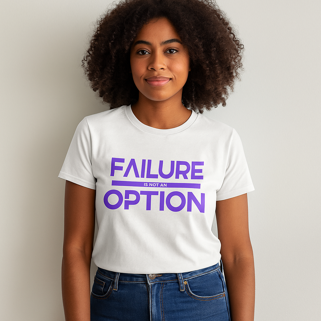 Failure is not an Option Unisex T-Shirt- White/Purple