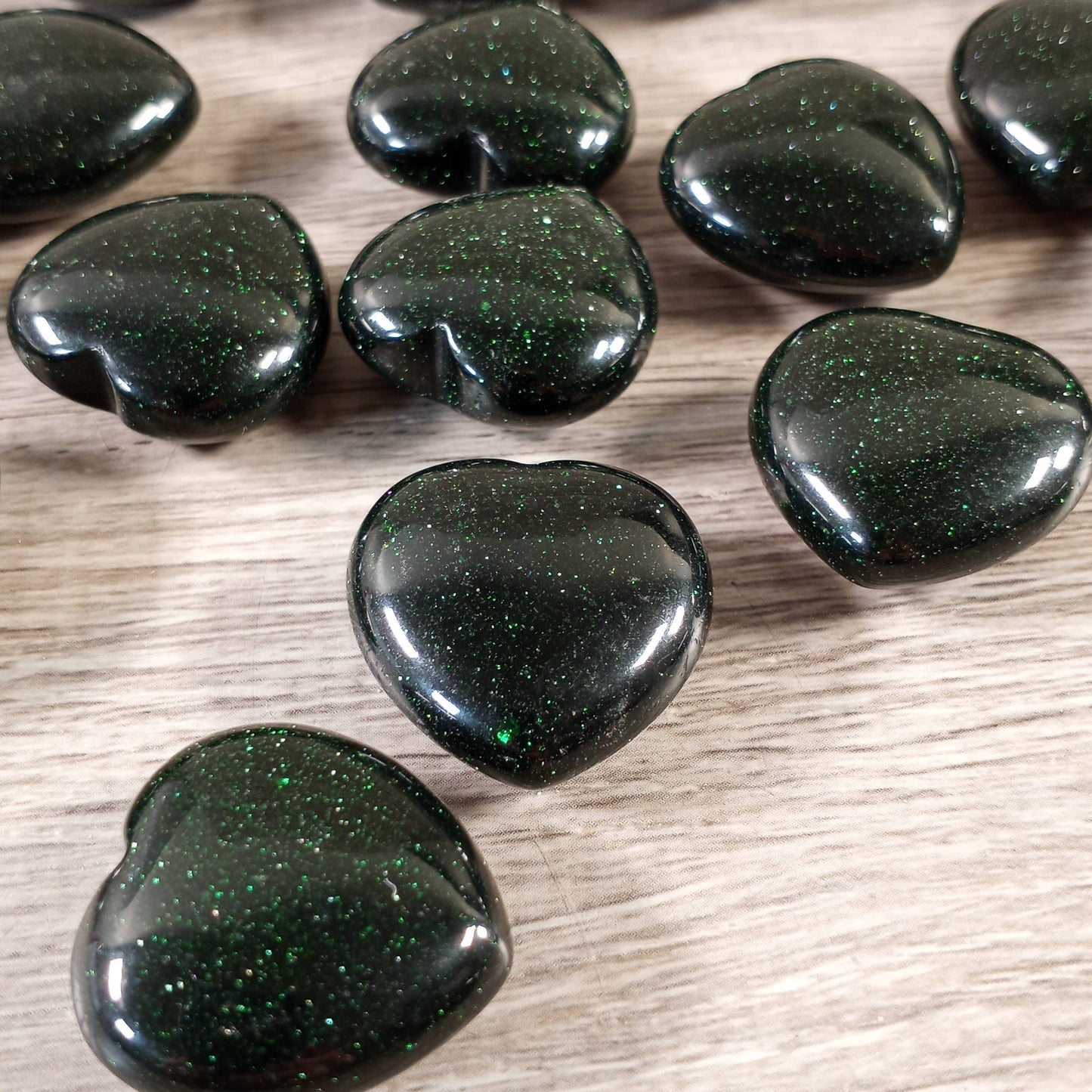 1-Inch Puffy Gemstone Pocket Heart