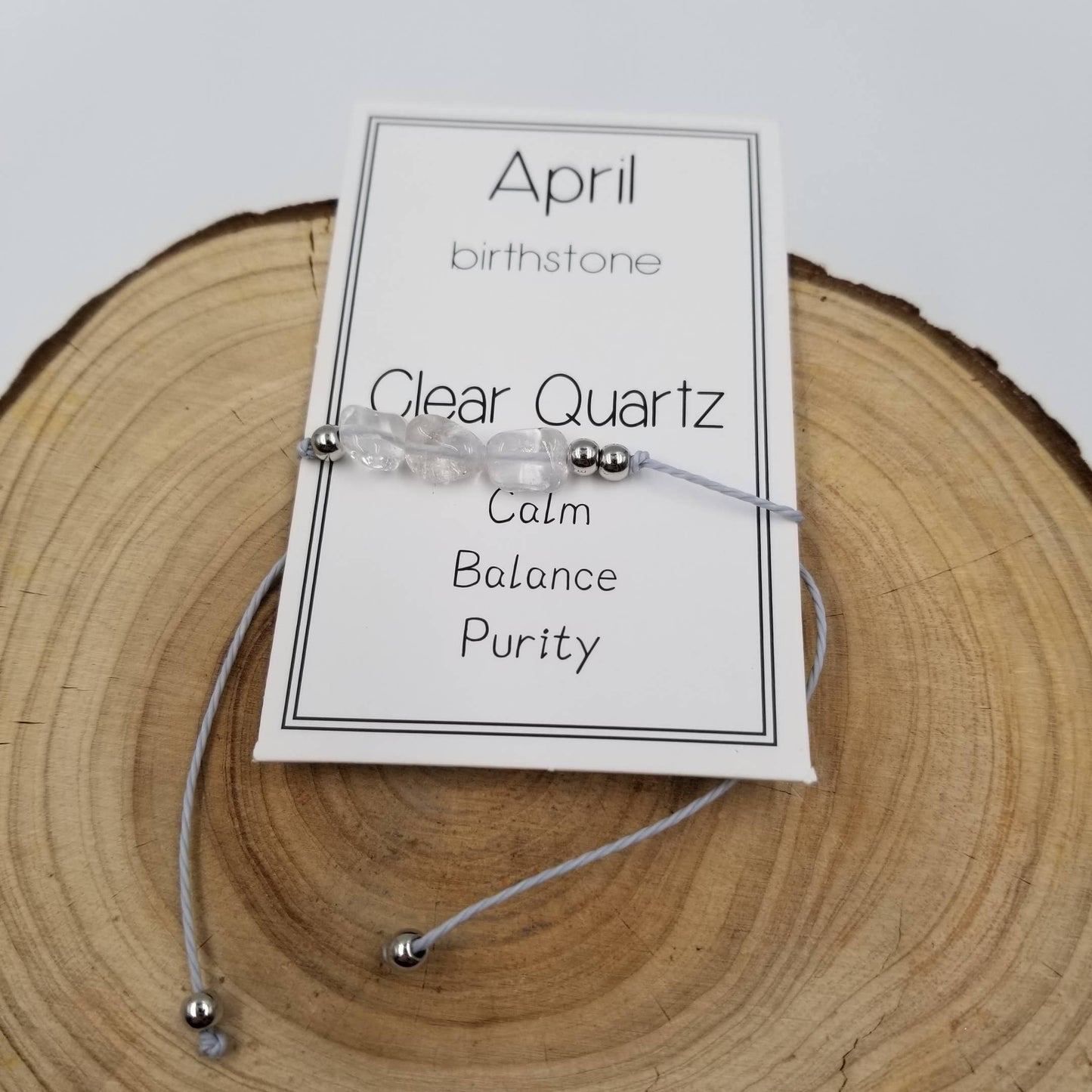 Handmade Birthday Stone Natural Stone Bracelet with Card