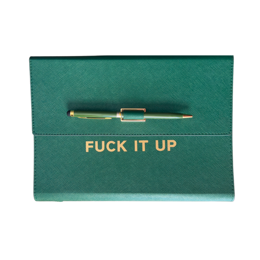 Fuck It Up Vegan Leather Journal Folio Notebook (gifts, journals, office)