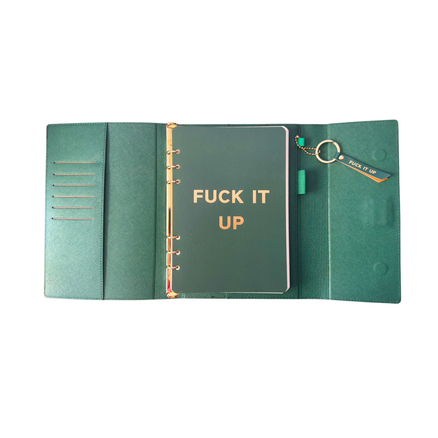 Fuck It Up Vegan Leather Journal Folio Notebook (gifts, journals, office)