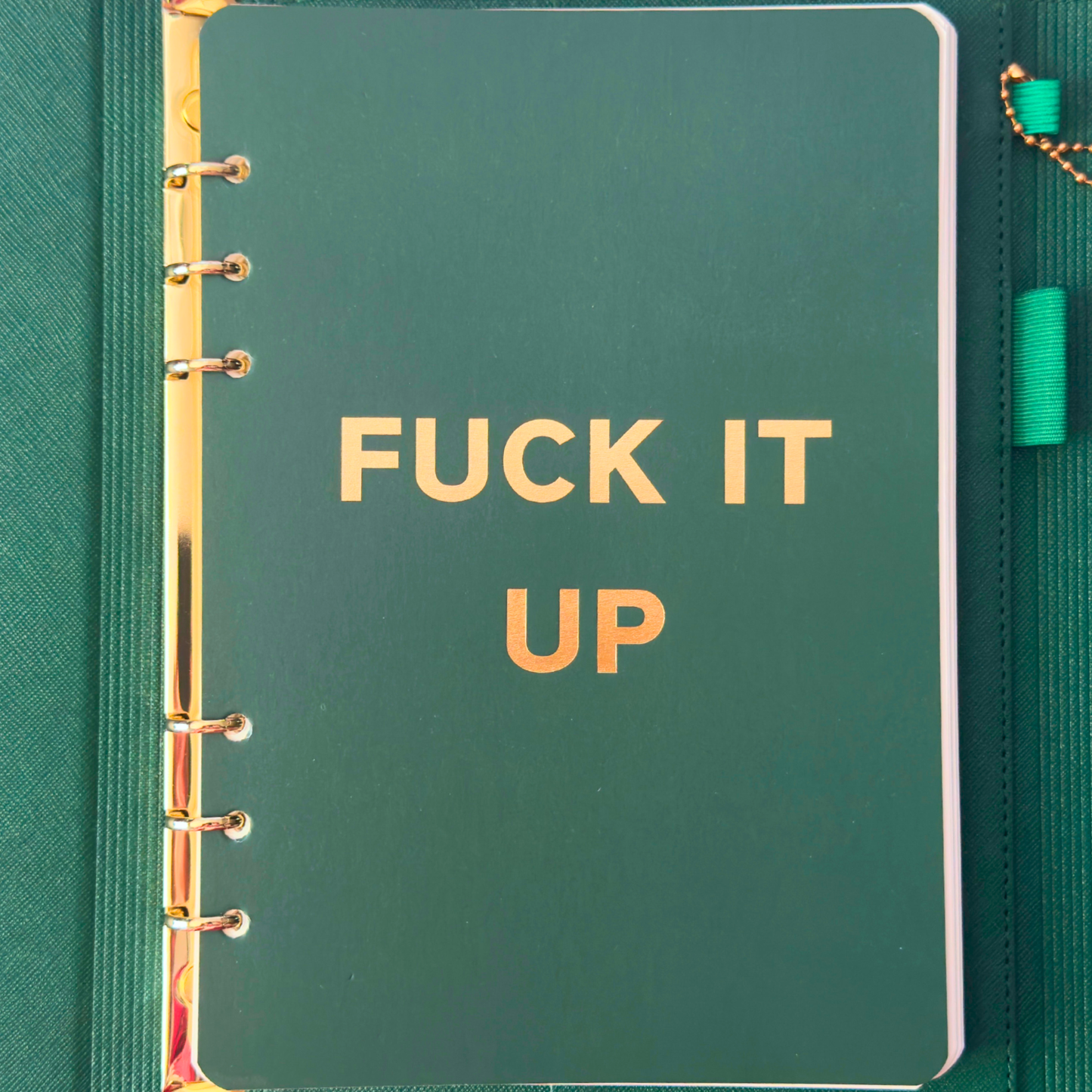 Fuck It Up Vegan Leather Journal Folio Notebook (gifts, journals, office)
