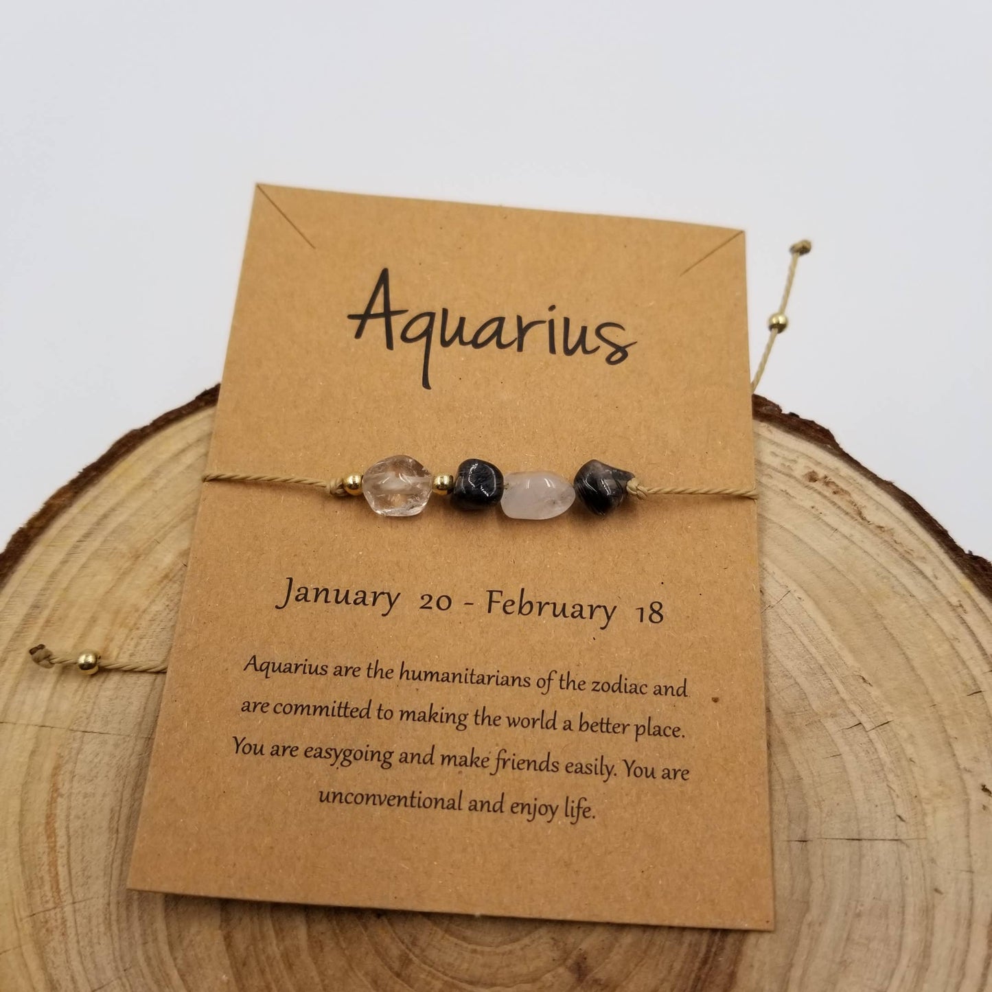 Natural Stone Handwoven Constellation Bracelet with Card
