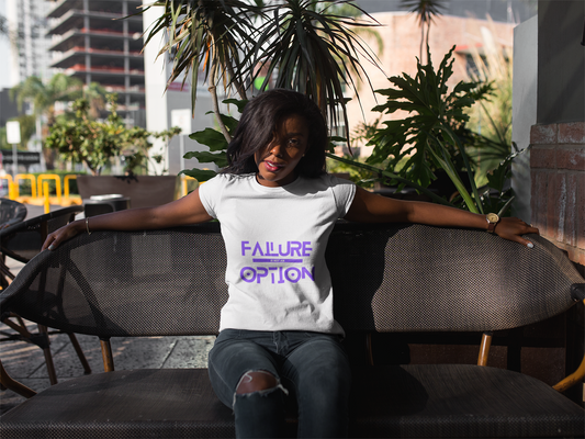 Failure is not an Option Unisex T-Shirt- White/Purple